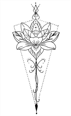 Tatuajes Temporales De Flores De Loto Para Hombre Y Mujer Tatuaje