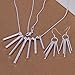 Hot Sale Wedding Fashion 925 Silver Plated Jewelry Set Earings Eardrop Necklace Five/Seven Long Sticks