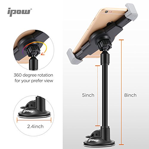 Ipow-Wide-Sight-Long-Arm-Car-Windshield-Dashboard-Cell-Phone-Holder-Mount