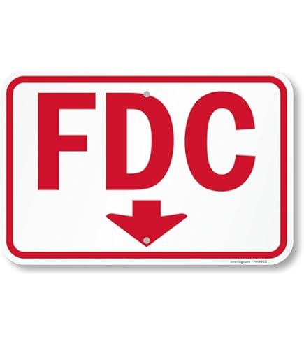 Amazon.com: FDC Sign, Fire Department Connection Sign | 6x12 3M