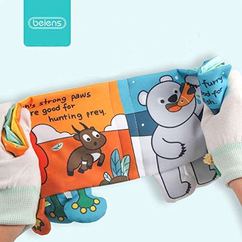 beiens Animal Theme My Quiet Books - Soft Activity Books for Baby /Toddler Learning Story Book Life Education, Learning to Sensory Book & Identify Skill Boys and Girls, Baby Book , Cloth Book