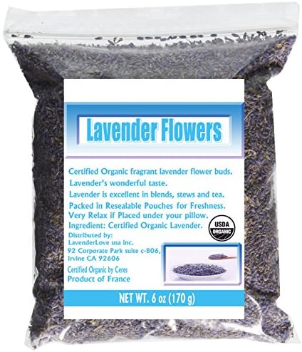 CCnature French Lavender Flowers USDA Organic Dried Culinary Lavender 6oz