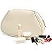 Cosmetic Bag,Travel Makeup Bags With Multifunction Organizer Mesh Pockets (Beige)