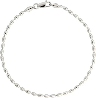 Sterling Silver Oval Pallini Bead Ball 