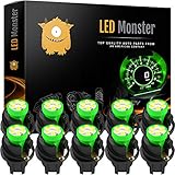 LED Monster T10 194 LED Light Bulb 168 LED Bulbs Bright Instrument Panel Gauge Cluster Dashboard LED Light Bulbs Set 10 T10 LED Bulbs with 10 Twist Lock Socket (Green)