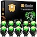 LED Monster T10 194 LED Light Bulb 168 LED Bulbs Bright Instrument Panel Gauge Cluster Dashboard LED Light Bulbs Set 10 T10 LED Bulbs with 10 Twist Lock Socket (Green)