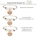 iJuqi Birthday Gifts for Women Girls - 3PCS Stainless Steel Inspirational Charm Bracelets Jewelry Set Motivational Expendable Bangles Anniversary Gift Ideas (Rose-Gold)