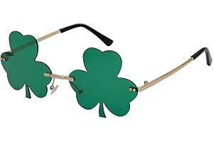 Zienlay St. Patrick's Day Glasses Irish Shamrock Sunglasses, Leprechaun Costume Green Clover Eyeglasses Saint Patricks Gift