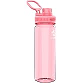 Takeya Tritan Sport Water Bottle with Spout Lid - BPA-Free & Dishwasher-Safe Water Bottle - Reusable Bottle with Lid Handle - Simple Leak-Proof Water Bottle - 24 oz, Flutter Pink