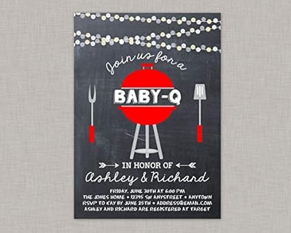 Amazon Com Mildred Rob Bbq Baby Shower Invitation Baby Q Invitation