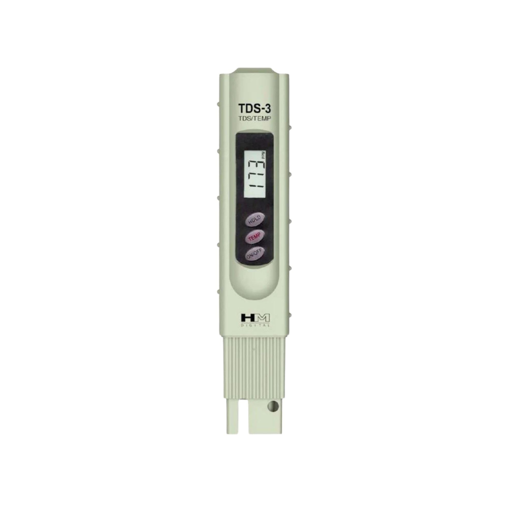 HM Digital TDS-3 Handheld TDS Meter with Carrying Case, 0-9990 ppm TDS Measurement Range, 1 ppm Resolution, 2% Readout Accuracy