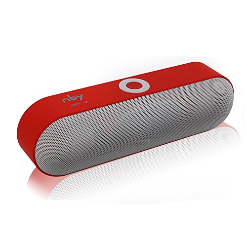 Huangou Portable Wireless Bluetooth Speaker,3D Stereo Super Bass Speakers Sound System (Red, 190mm×55mm×60m)