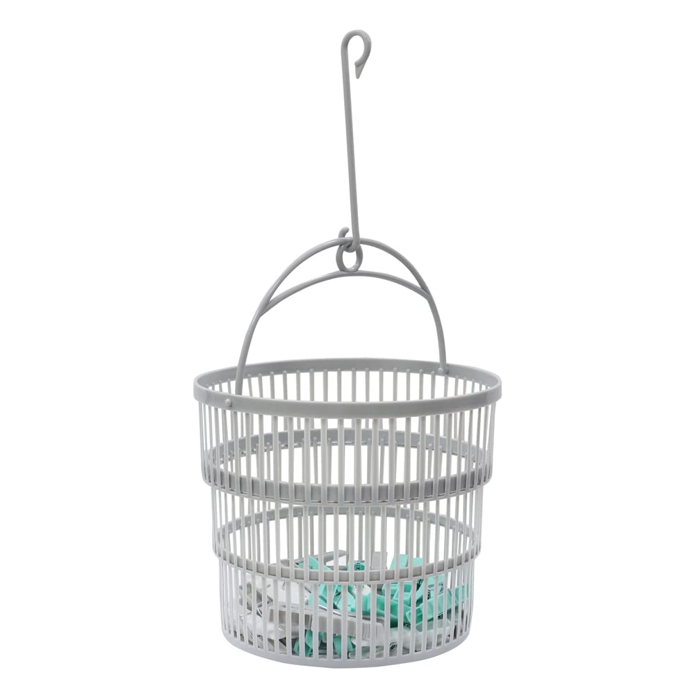 JVL Round Collapsible Peg basket with Plastic Pegs, Pack of 50, Multicolor, One Size, (19-217)