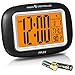 OnLyee Radio Controlled Atomic LCD Digital Alarm Clock With Calendar,Indoor Temperature,Date(Batteries Included)