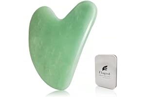 Flagest Gua Sha Facial Tool - Jade Stone Massager for Spa Acupuncture Therapy - Heart Shape Guasha for Face