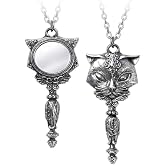 Alchemy Gothic Sacred Cat Vanity Women's Necklace Silver Colour