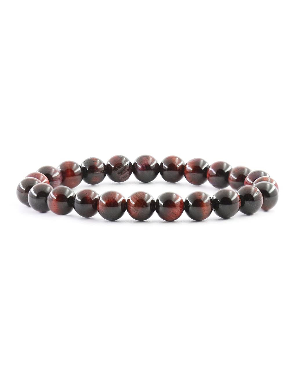 Ouubuuy Red Tiger Eye Crystal Beads Bracelet 8mm Natural Gemstone Beaded Bracelets Healing Crystal Bracelet for Women Mothers Day Gifts