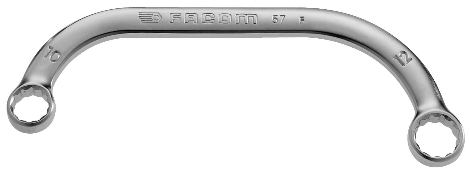 FACOM 57.10X12 Series 57 Metric Half-Moon Offset-Ring Wrench, 10 mm x 12 mm Size