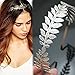 SALOCY Headbands Leaf Branch Bridal Hair Crown Head (Silver)
