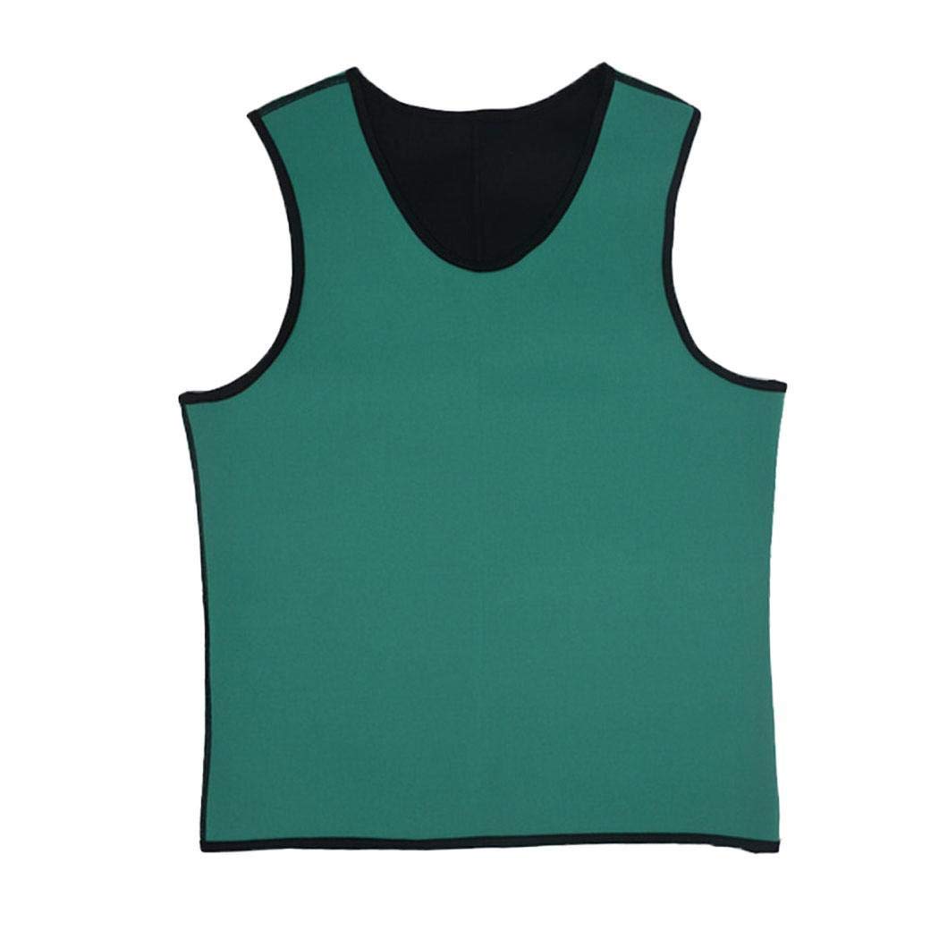 Ladiy Men Slimming Chest Belly Body Shaper Sport Fitness Vest Shirt Tank Tops Green