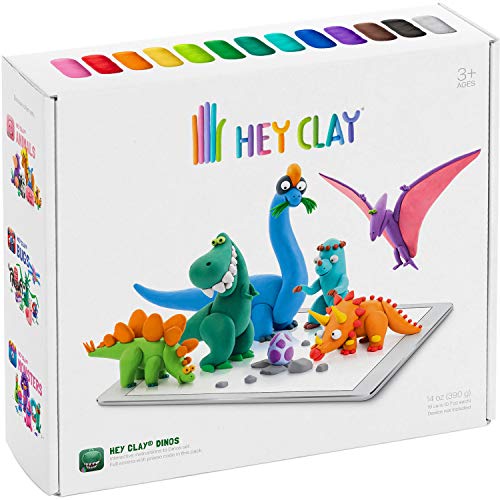 HEY CLAY Colorful Kids Modeling AirDry Clay, 18 Cans with Fun