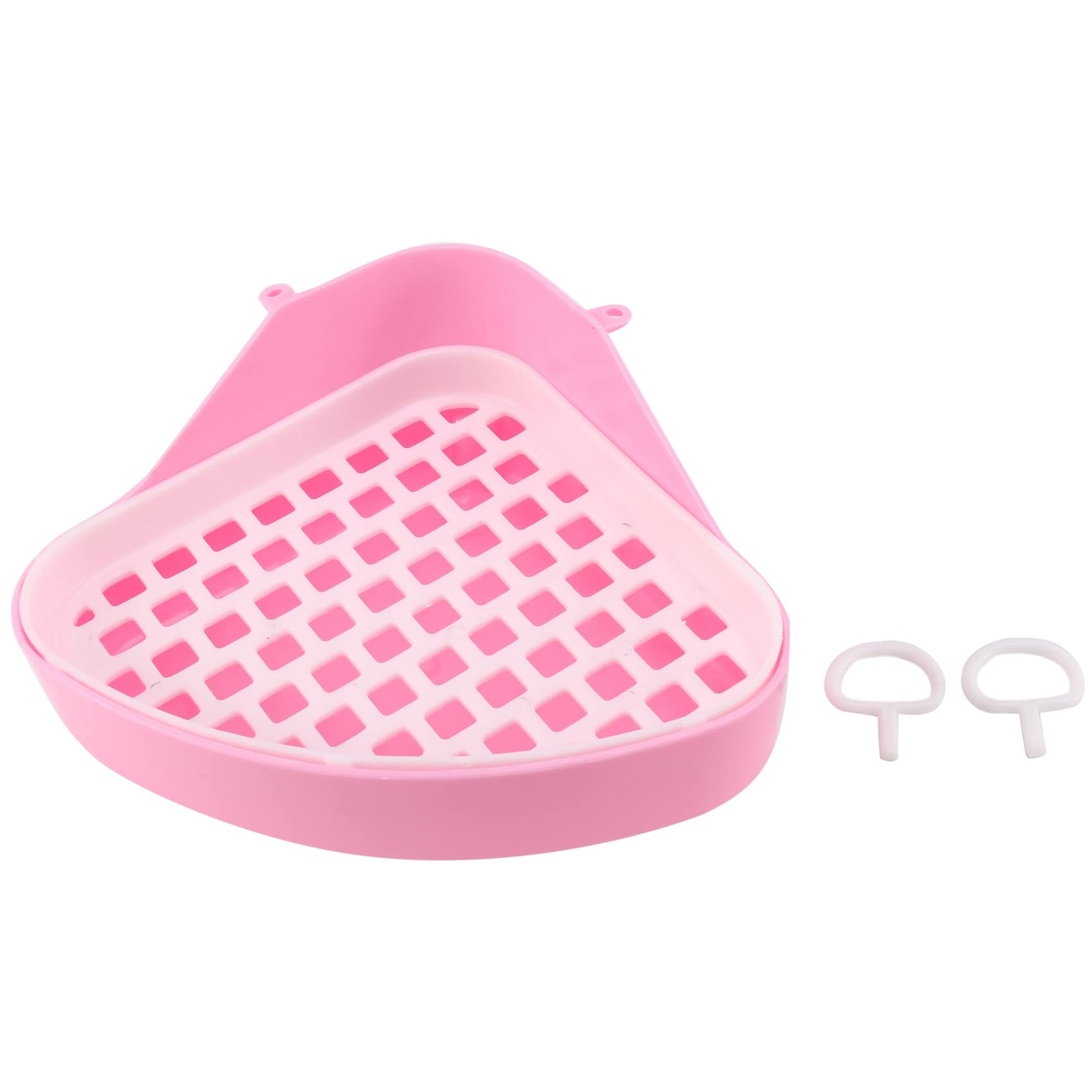 KJKVIVH Toilet Litter Tray,Small Animal Toilet Corner Potty, Pet Litter Trays Corner for, (Pink)