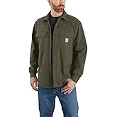 Carhartt Men's Rugged Flex Relaxed Fit Canvas Fleece-Lined Shirt Jac