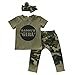 GRNSHTS Baby Kids Family Matching Clothes Set Camouflage Short Sleeve T-Shirt Tops Long Pants Set(70/0-6 Months, Daddy's Girls)