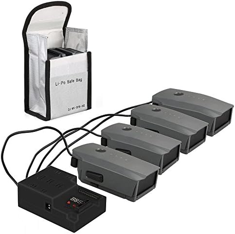 MINIBIGGER Multi Battery Charging Hub (Intelligent Battery Manager)with Fireproof Explosionproof Lipo Battery Safe Bag for DJI Mavic Pro