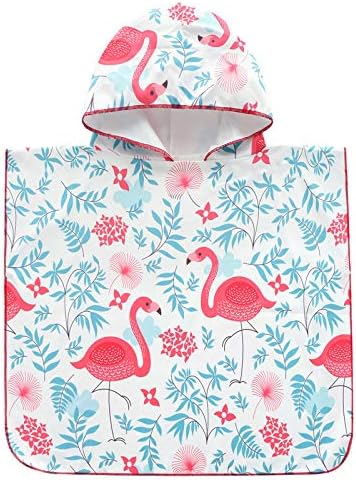 Kids Hooded Beach Towel, Microfiber Quick Dry Super Absorbent Bathrobe for Bath, Pool, Swimming, Beach Holiday Pink L