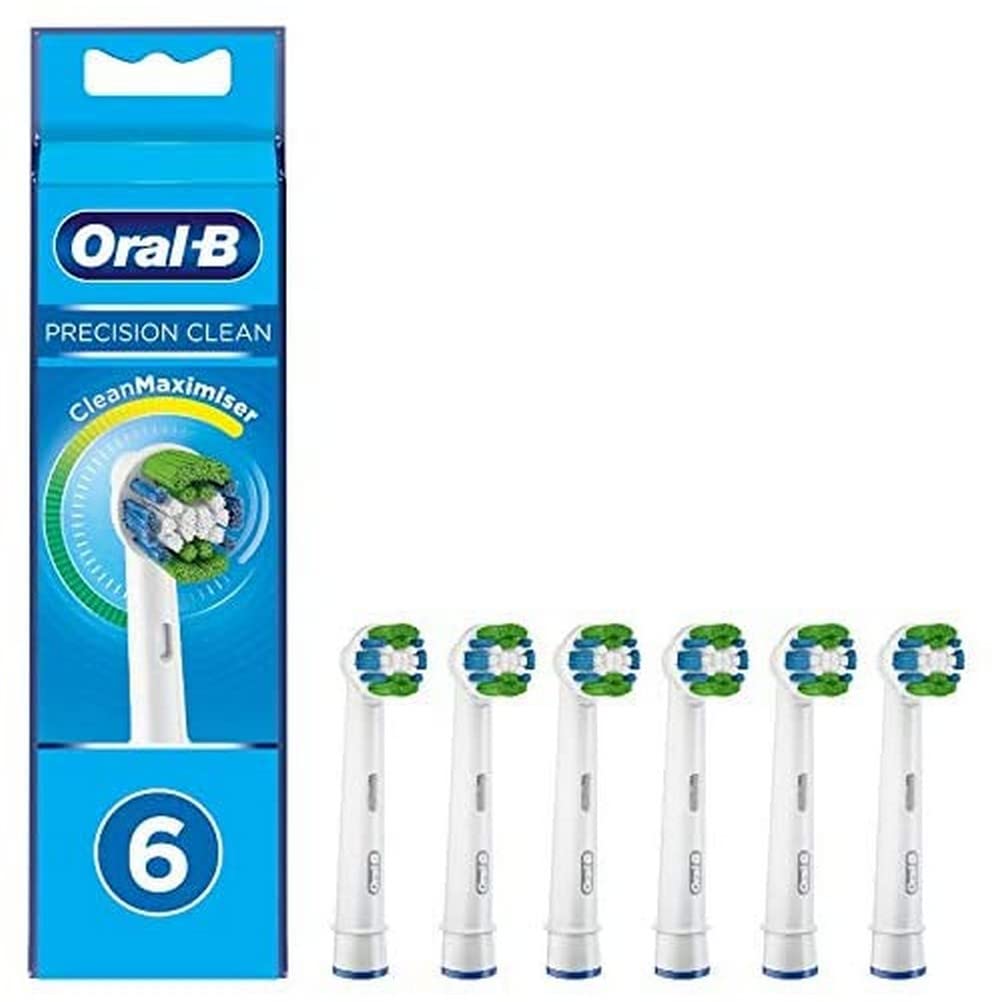 Oral-B Precision Clean Brush Heads with CleanMaximiser Bristles for Optimal Cleaning - Pack of 6