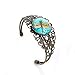 LUREME Vintage Jewelry Time Gem Series Antique Bronze Hollowed Flower with Dragonfly Cuff Bangle Bracelet for Women Girls (06001816-parent) (Dragonfly)