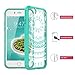 SmartLegend iPhone 8 Case/iPhone 7 Case, Girls Women Slim Anti-Slip Clear Soft TPU Bumper + Hard PC Back Shockproof Full-Body Protective Cover for iPhone 7/8- Mint Mandala