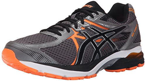 ASICS Men's Gel Flux 3 Running Shoe, Carbon/Black/Hot Orange, 12.5 M US