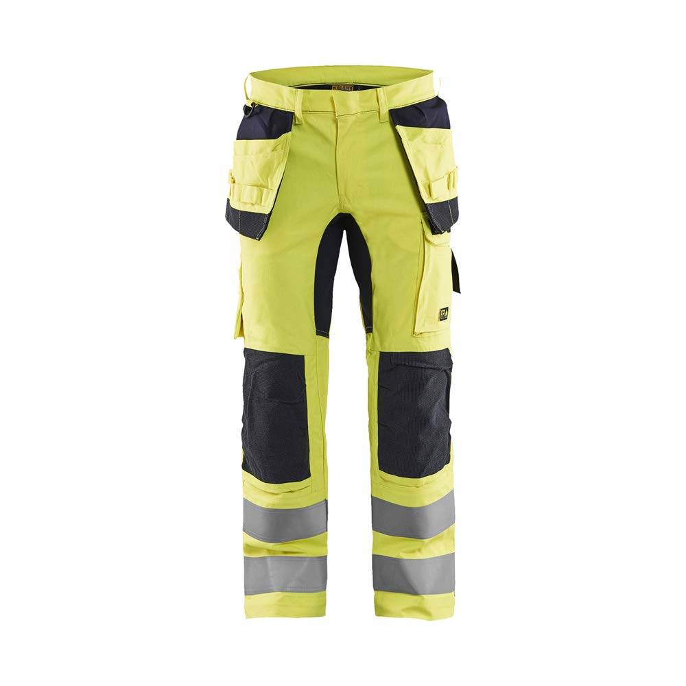 Blaklader 158715123389D104 Multinorm Inharent Work Trousers with Stretch, High Vis Yellow/Navy, Size D104