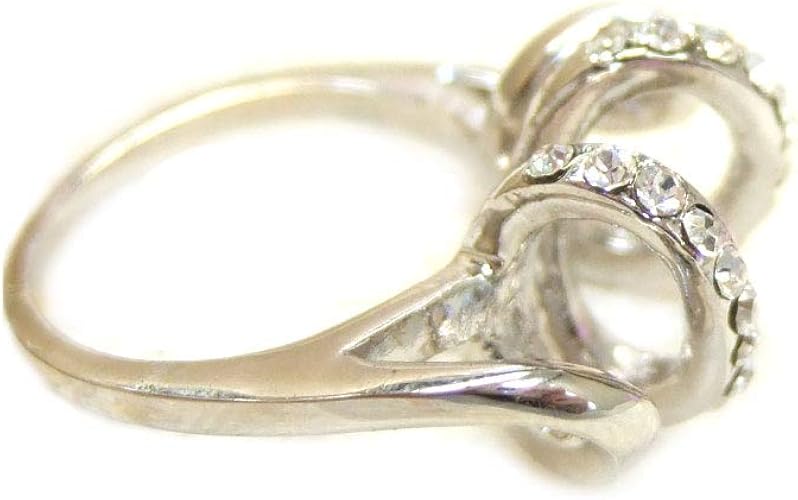 Amazon 指輪 個性的にカワイク リング パヴェ くるくるり クリスタル シルバー色台 14 5号サイズ H リング 通販