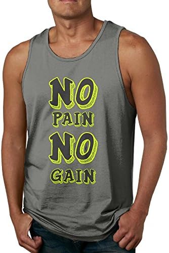 No Pain No Gain Men Graphic Basic Sleeveless Tee,Tank Top
