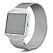 Hagibis Compatible Fitbit Blaze Band with New Metal Frame Milanese Loop Stainless Steel Bracelet Strap Magnet Lock Band for Fitbit Blaze Smart Watch-Small Large Black Sliver Rose Gold (Sliver, Small)