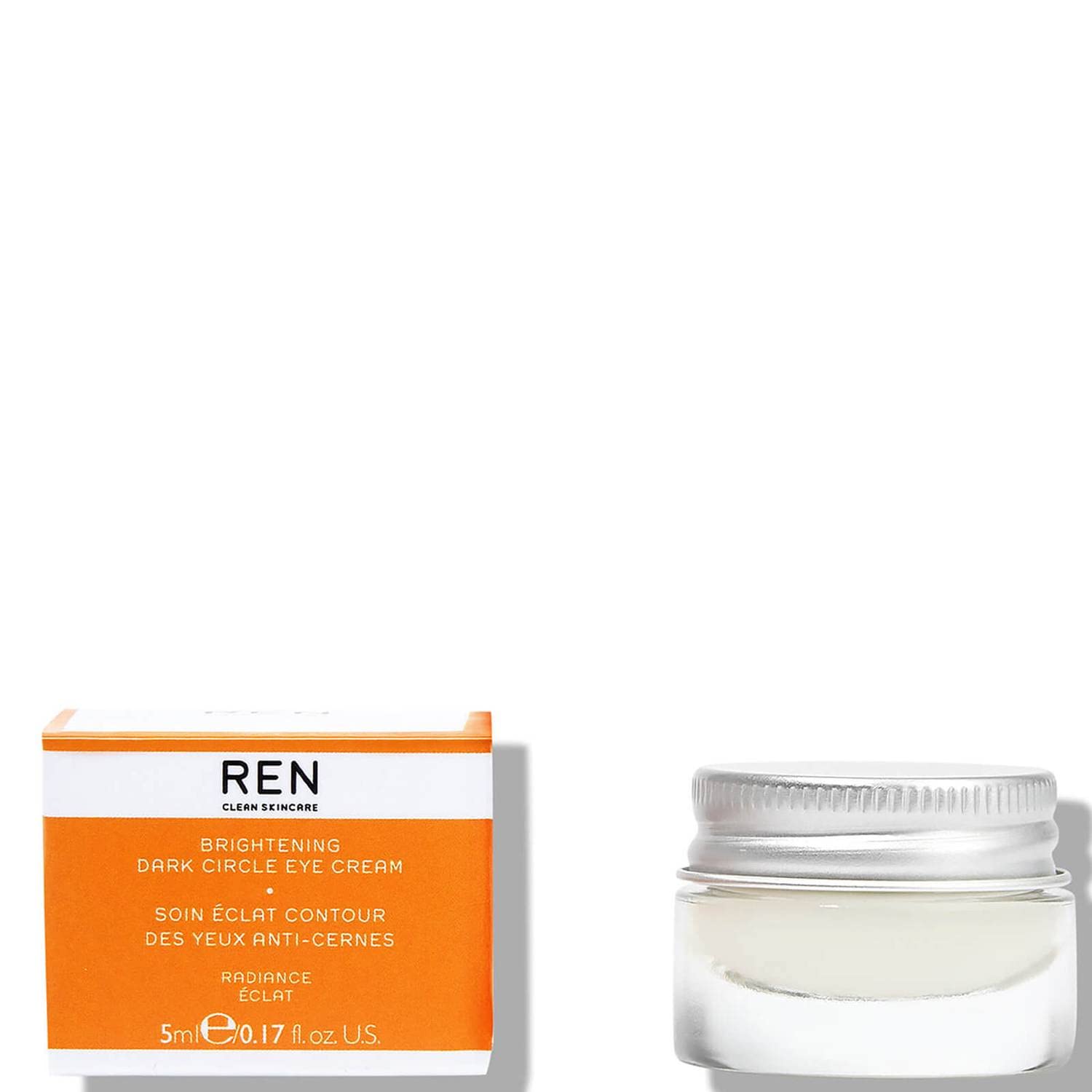 REN Clean Skincare Radiance Brightening Dark Circle Eye Cream, Travel Size 5ml