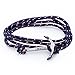 Navy Rope Anchor Bracelet and Necklace by Project Libertus - Dark Silver - Mens and Womens Fashion Accessory - Adjustable Twin Weave Polyester Paracord - FREE Style Guide Included