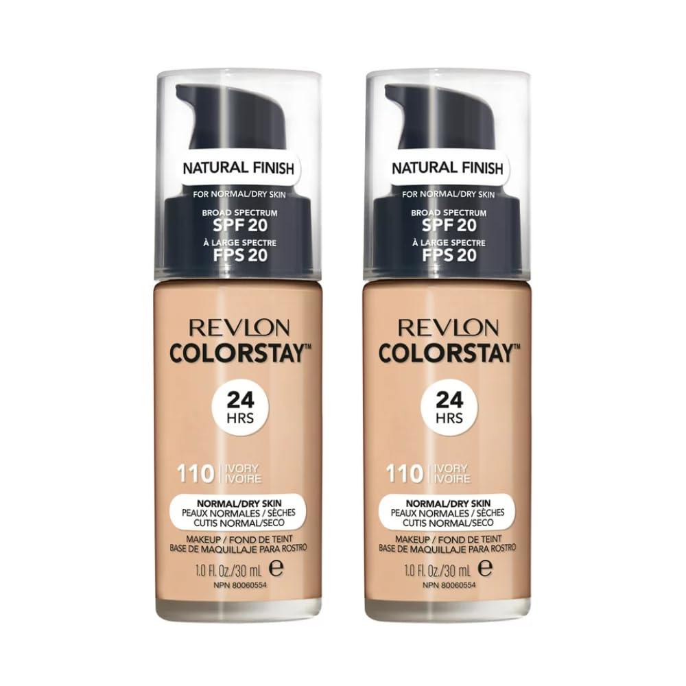 2 x Revlon Colorstay 24HRS Natural Finish For Normal Dry Skin SPF 20-110, 110 Fresh Beige, 30ml