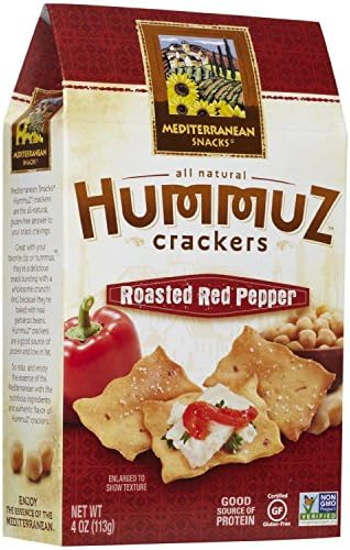 Mediterranean Snack Food Roasted Red Pepper Hummuz Crackers (6/4oz)