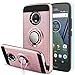Moto G5 Plus Case,Moto G Plus(5th Generation) Case with HD Screen Protector,Anoke Motorola G5 Plus Cellphone 360 Degree Rotating Ring Holder Kickstand Scratch Resistant for Moto G5 Plus ZS Rose Gold