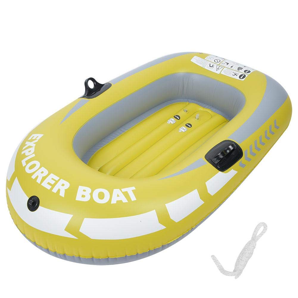 BOROCO Inflatable Boat 1 person,PVC Boat for 55KG Adults Children,109 x 87 x 66 cm Rubber Dinghy with Rope,Inflatable Kayak for Water Sports