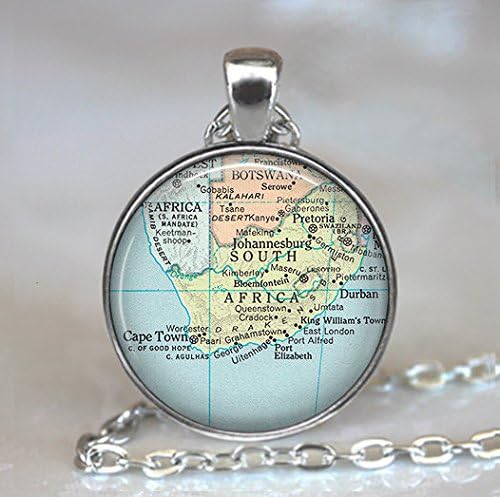 South Africa map necklace, South Africa map pendant, map jewellery, South Africa pendant, South Africa necklace