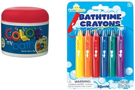 Bathtime Fun Set - Color My Bath Tablets and Bathtime Crayons - in Burlap Storage/Carry Bag