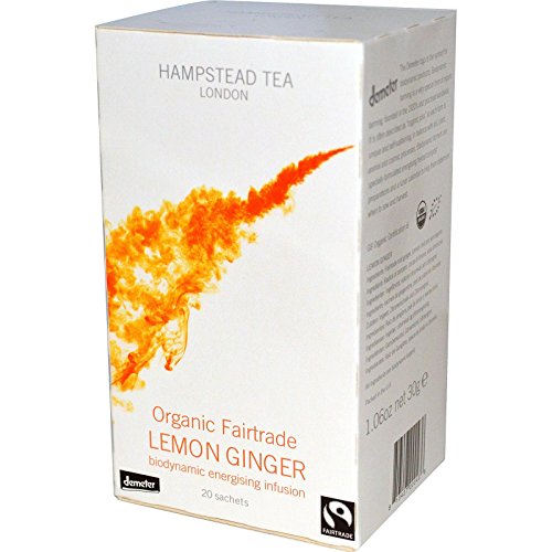 Hampstead Tea, Organic Fairtrade Lemon Ginger, 20 Sachets, 1.06 oz (30 g) Hampstead Tea, Organic Fairtrade Lemon Ginger, 20 Sachets, 1.06 oz (30 g) - 2pcs