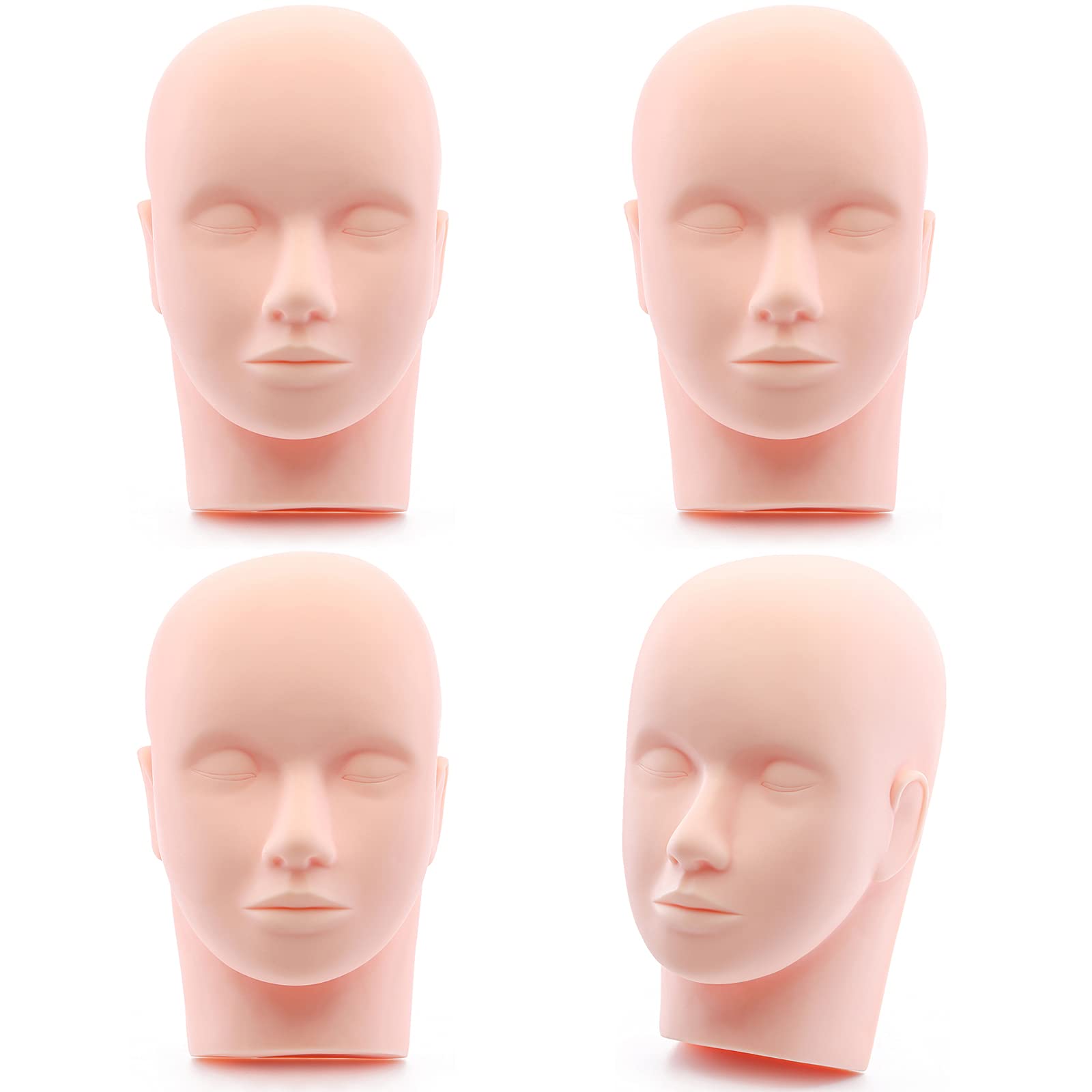 Photo 1 of Foraineam 4-Pack Practice Training Head Rubber Cosmetology Mannequin Doll Face Head For Eyelashes Makeup Massage Practice