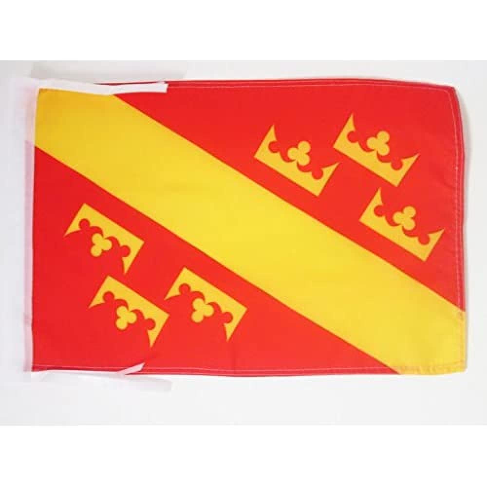 AZ FLAG - French Department of Haut-Rhin Flag - 18'' x 12'' - 100% Polyester Haute-Alsace Small Banner with Two Cords - Fade Resistant - Vivid Colors - 18x12 in - 45x30 Cm