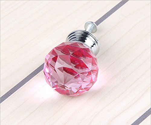 image for Do4U 10pcs 30mm Crystal Glass Cabinet Knob Drawer Pull Handle Kitchen 